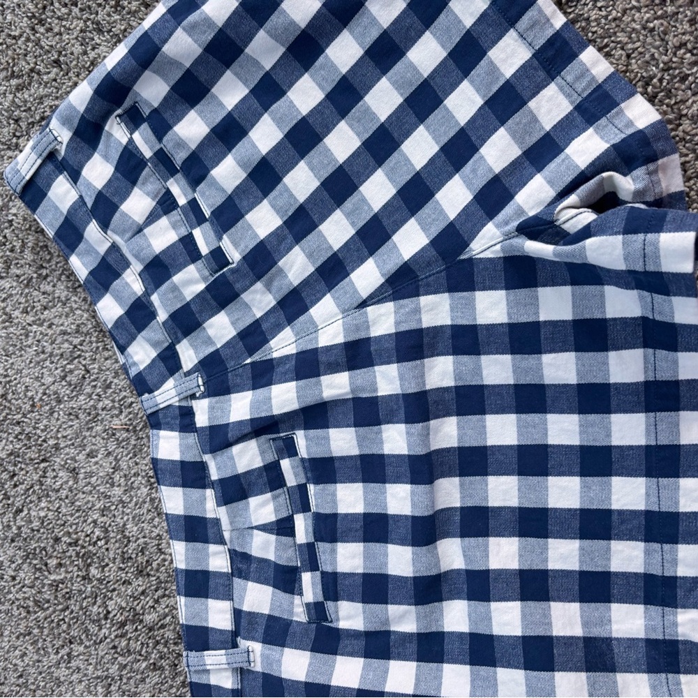 J. Crew Blue & White Gingham Check Flat Front Shorts - Picture 5 of 9
